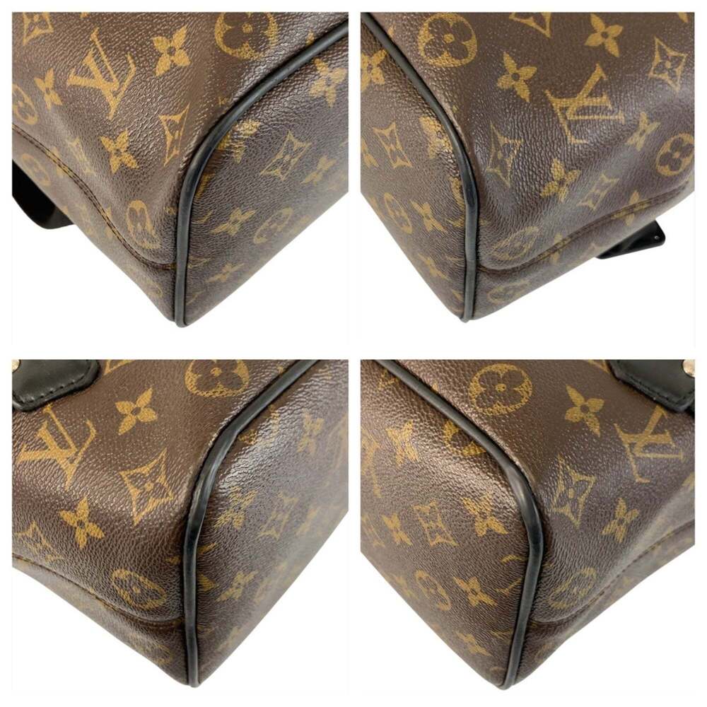 LOUIS VUITTON Black Monogram Leather Backpack - Picture 3 of 10